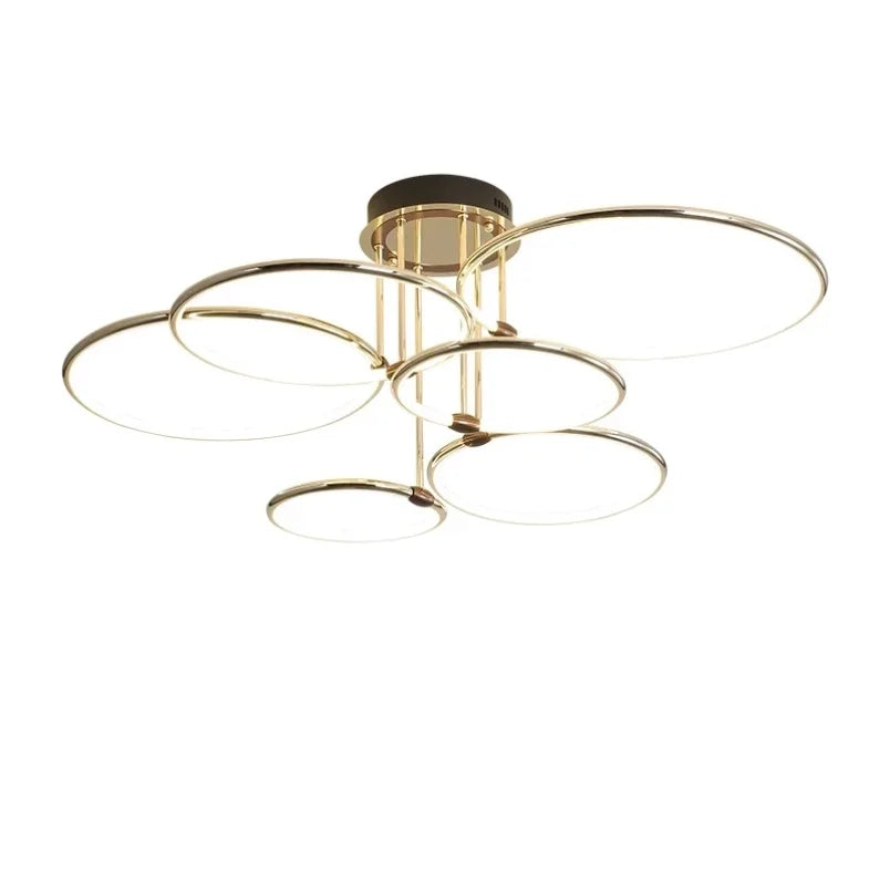 Moderne LED-lysekrone med geometriske ringe