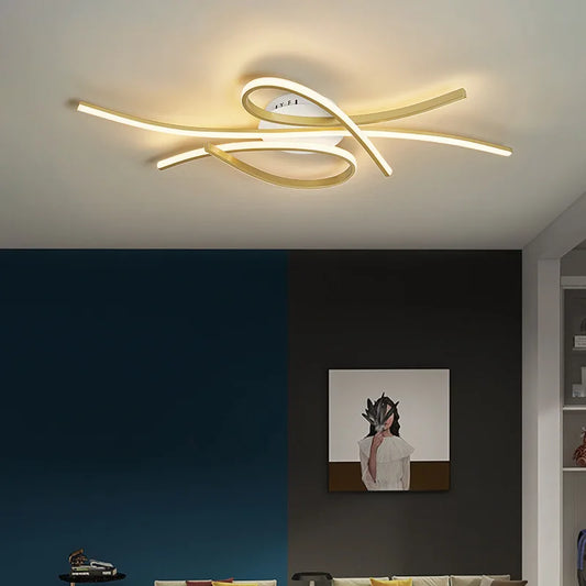 Moderne LED-loftlampe med geometrisk lysdesign
