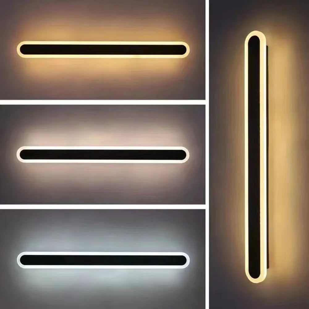 Lineær oval LED-udendørs væglampe - Lumzi