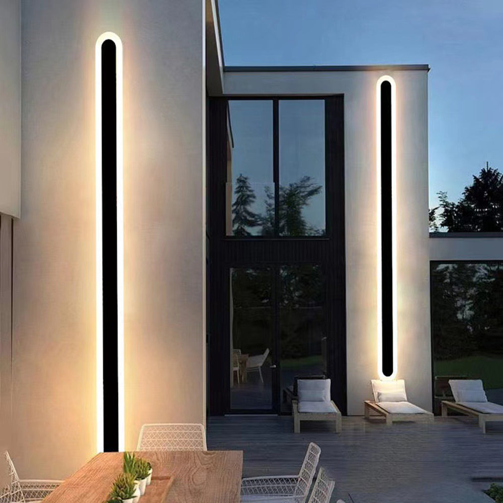Lineær oval LED-udendørs væglampe - Lumzi