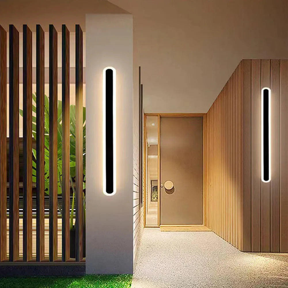 Lineær oval LED-udendørs væglampe - Lumzi