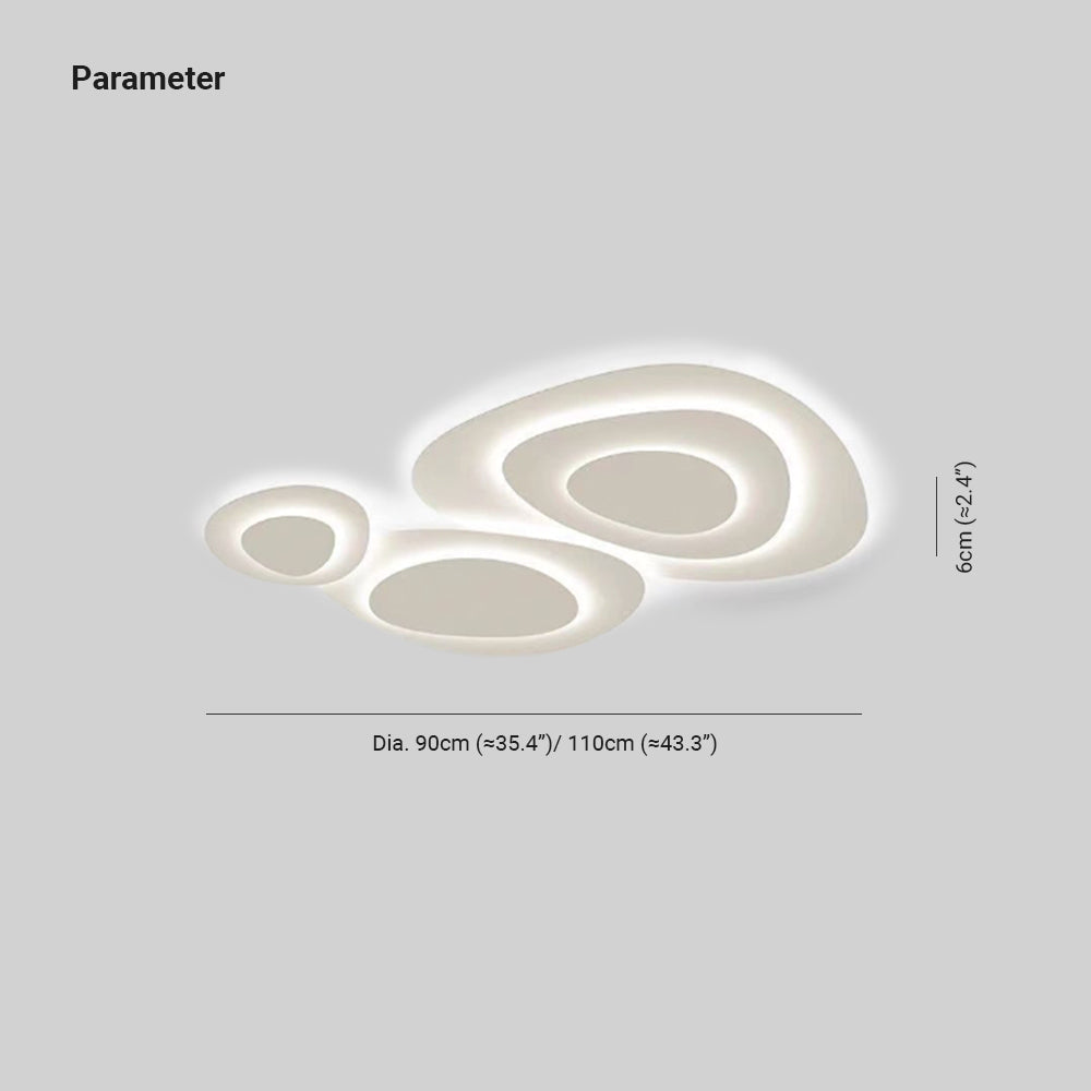 Plafond i hvid metal, skyformede paneler - Lumzi