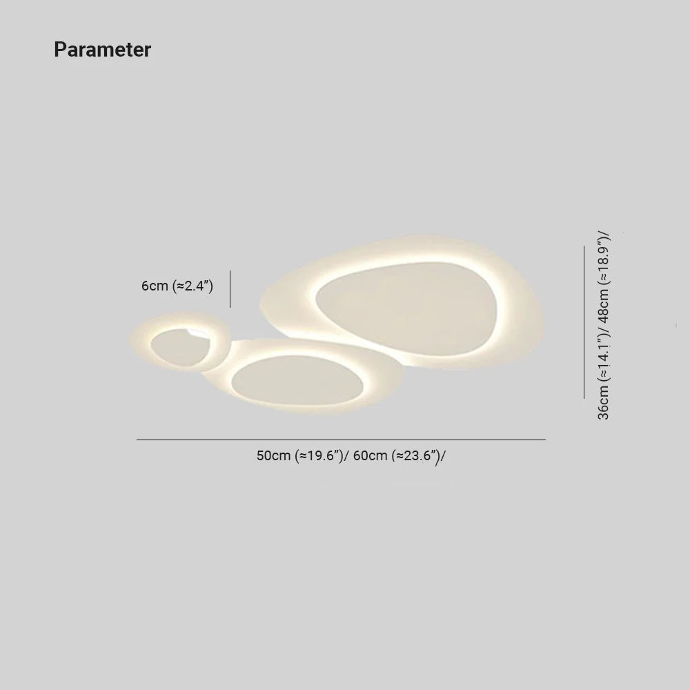 Plafond i hvid metal, skyformede paneler - Lumzi