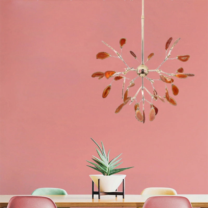 Lysekrone i agat og guldfarvet metal - Lumzi