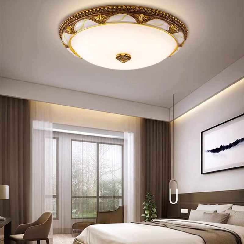 Plafond i resin og glas, antik messing - Lumzi
