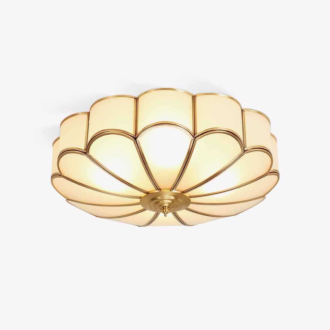 Plafond i messing med matteret glas - Lumzi