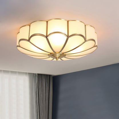 Plafond i messing med matteret glas - Lumzi