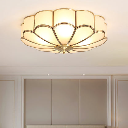 Plafond i messing med matteret glas - Lumzi