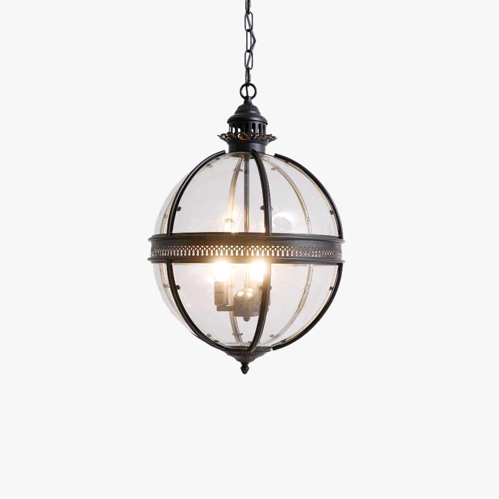 Pendel med glaskugle i vintagestil, 3 lys - Lumzi