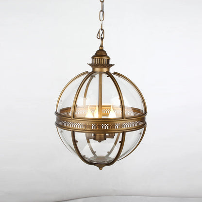 Pendel med glaskugle i vintagestil, 3 lys - Lumzi