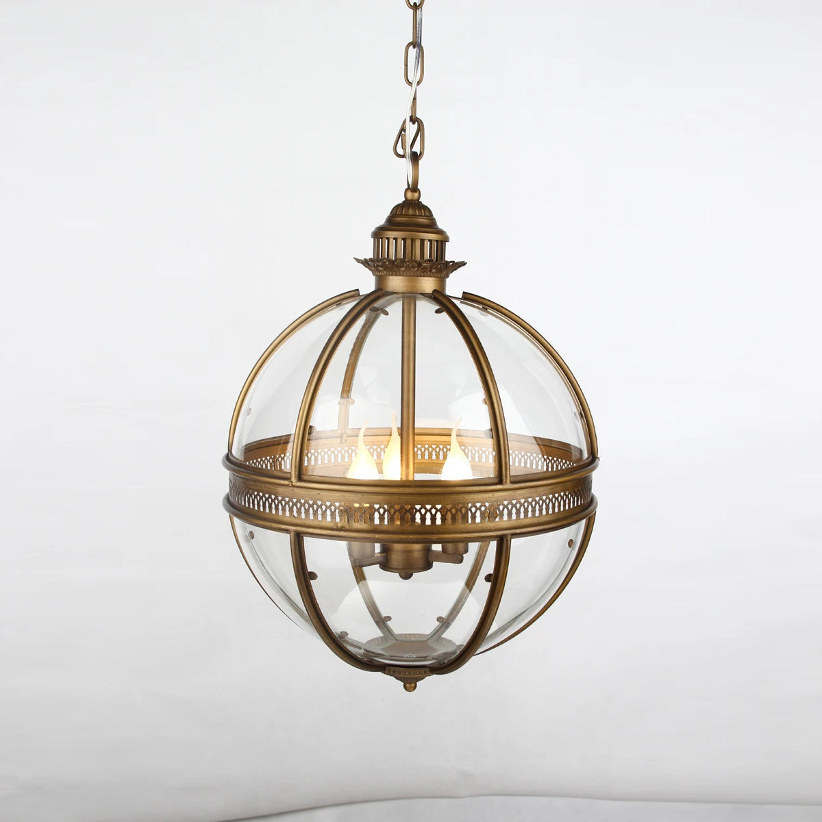 Pendel med glaskugle i vintagestil, 3 lys - Lumzi