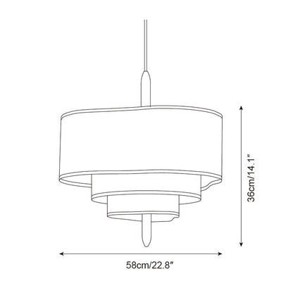 Pendel i stof med trædetalje, tre niveauer - Lumzi