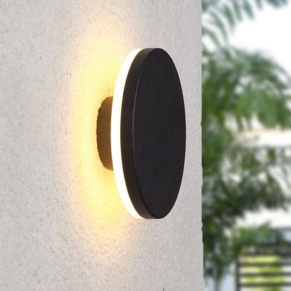 Minimalistisk LED-udendørsvæglampe, disc - Lumzi