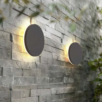 Minimalistisk LED-udendørsvæglampe, disc - Lumzi