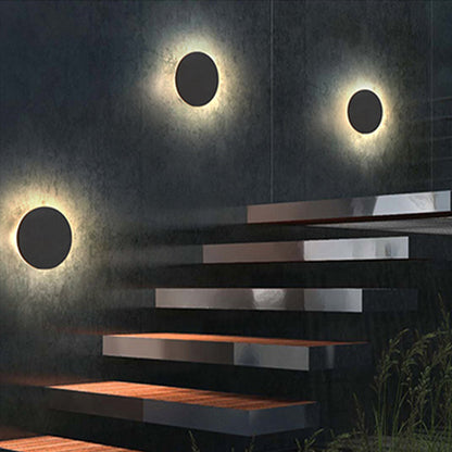 Minimalistisk LED-udendørsvæglampe, disc - Lumzi