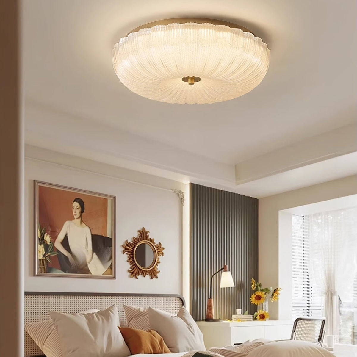 Plafond i riflet glas med bølget kant - Lumzi