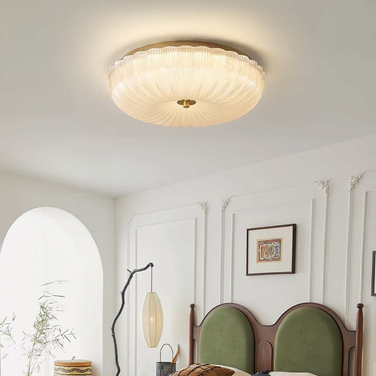 Plafond i riflet glas med bølget kant - Lumzi