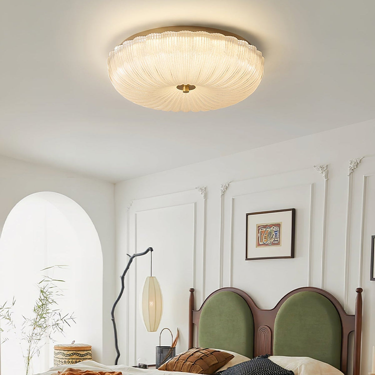 Plafond i riflet glas med bølget kant - Lumzi