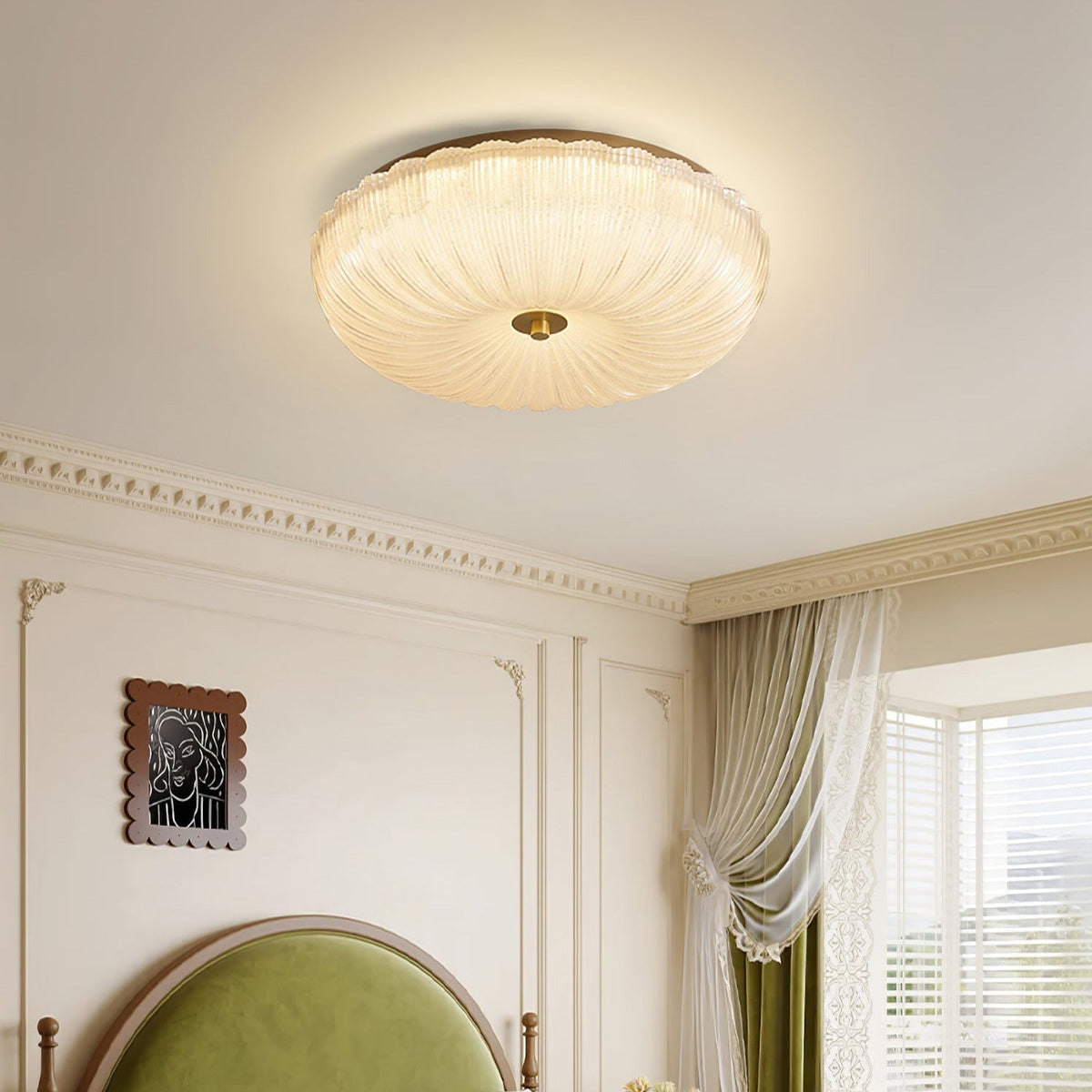 Plafond i riflet glas med bølget kant - Lumzi