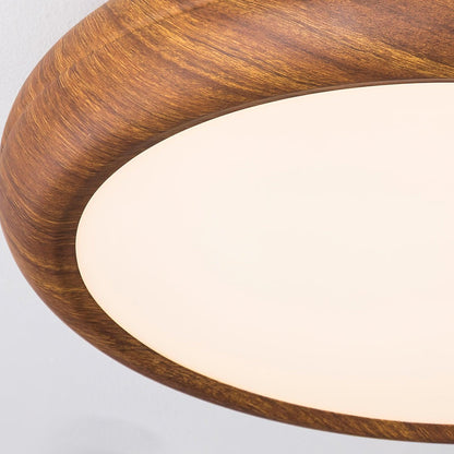 Rund plafond i træ-look - Lumzi