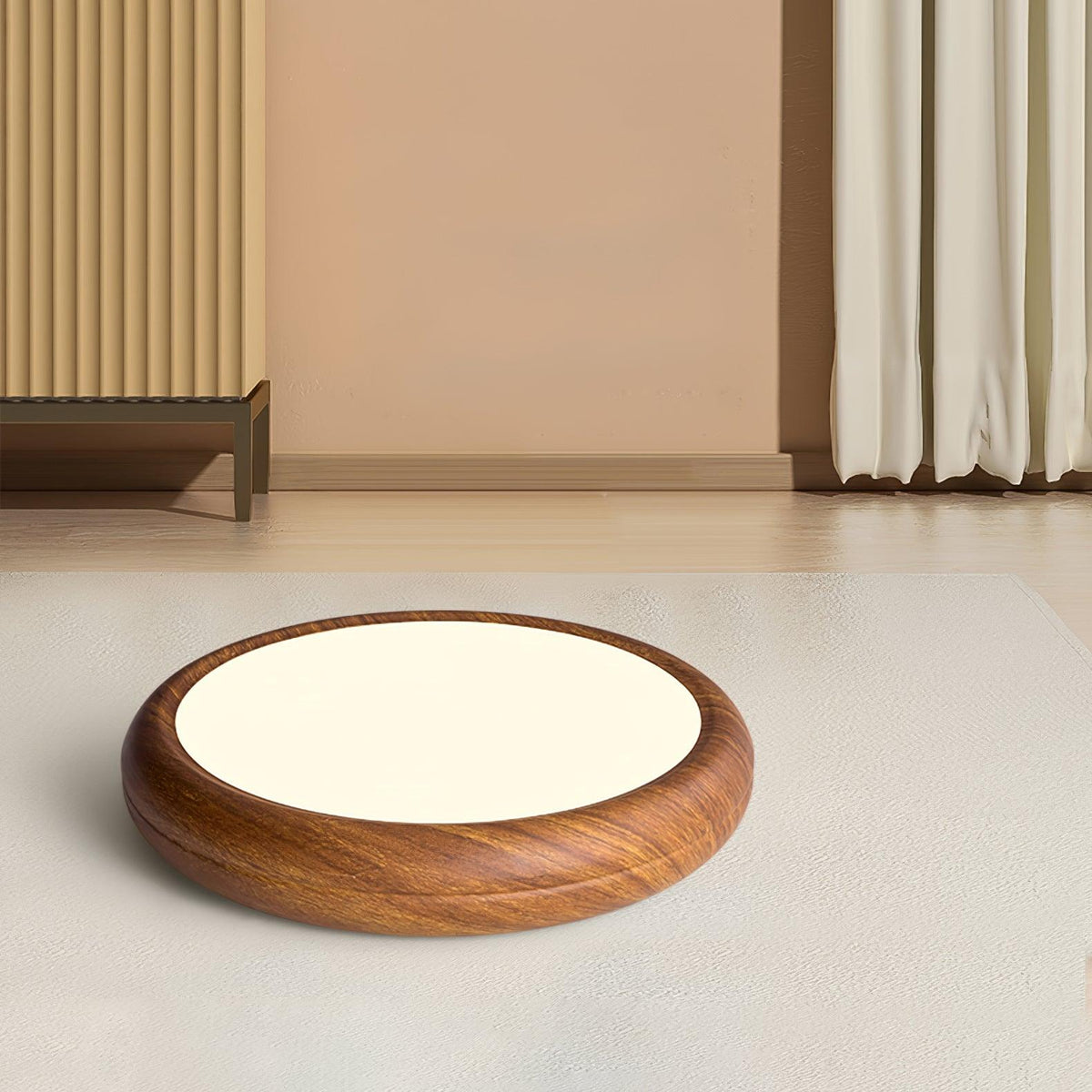 Rund plafond i træ-look - Lumzi