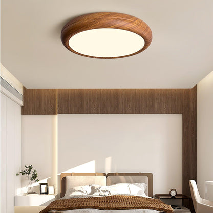 Rund plafond i træ-look - Lumzi