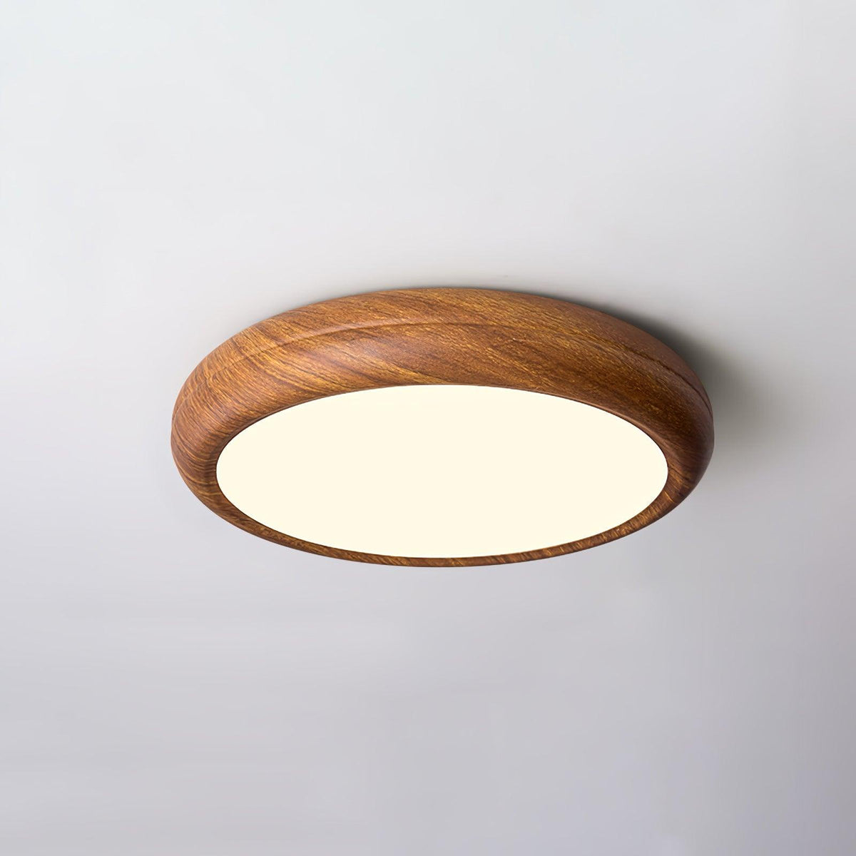 Rund plafond i træ-look - Lumzi
