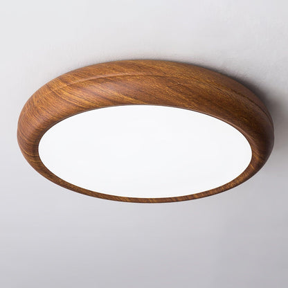 Rund plafond i træ-look - Lumzi