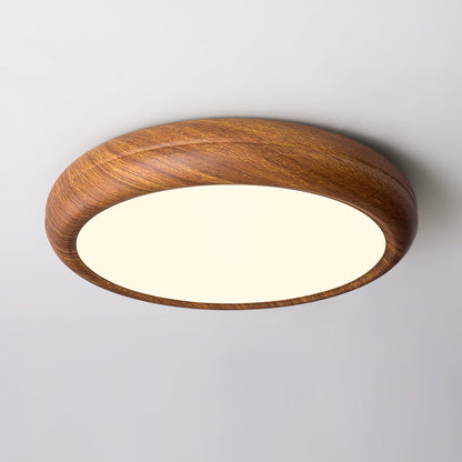 Rund plafond i træ-look - Lumzi