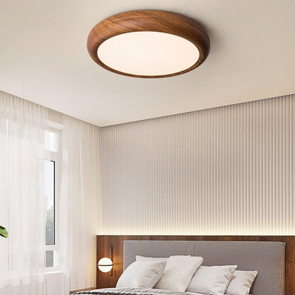 Rund plafond i træ-look - Lumzi