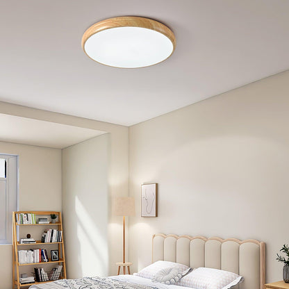 Rund plafond i træ-look - Lumzi