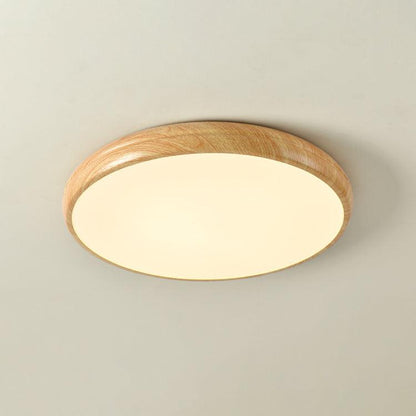 Rund plafond i træ-look - Lumzi