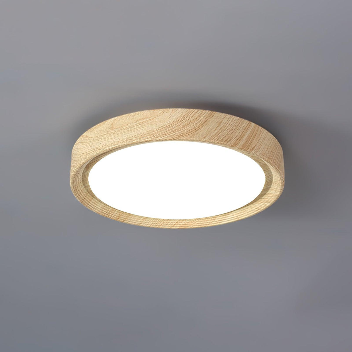 Rund plafond i træ-look - Lumzi