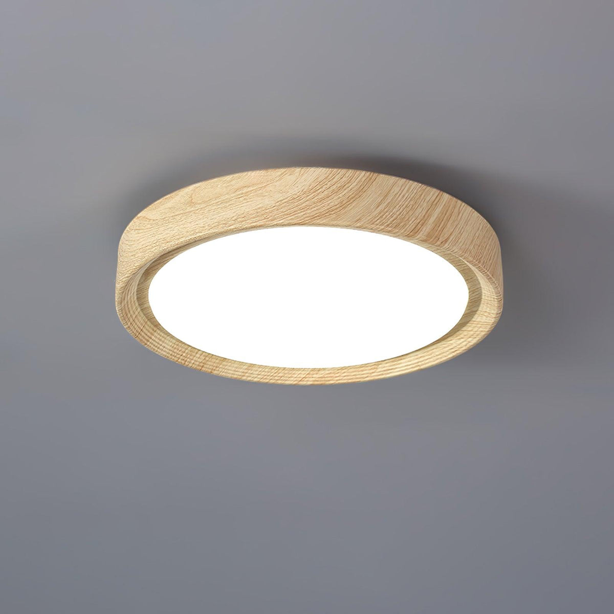 Rund plafond i træ-look - Lumzi