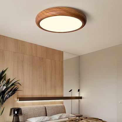 Rund plafond i træ-look - Lumzi