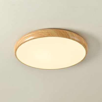 Rund plafond i træ-look - Lumzi