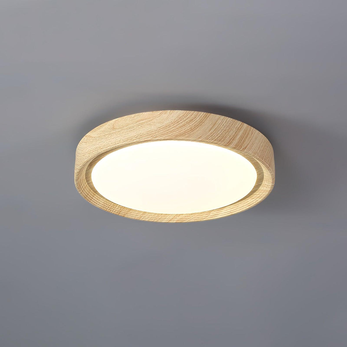 Rund plafond i træ-look - Lumzi