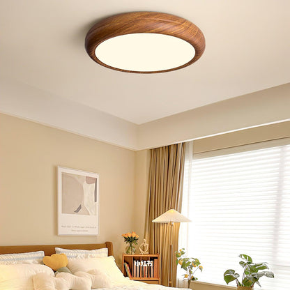 Rund plafond i træ-look - Lumzi