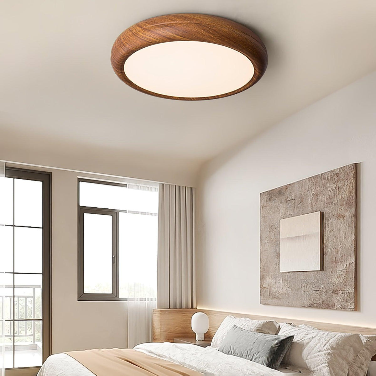 Rund plafond i træ-look - Lumzi