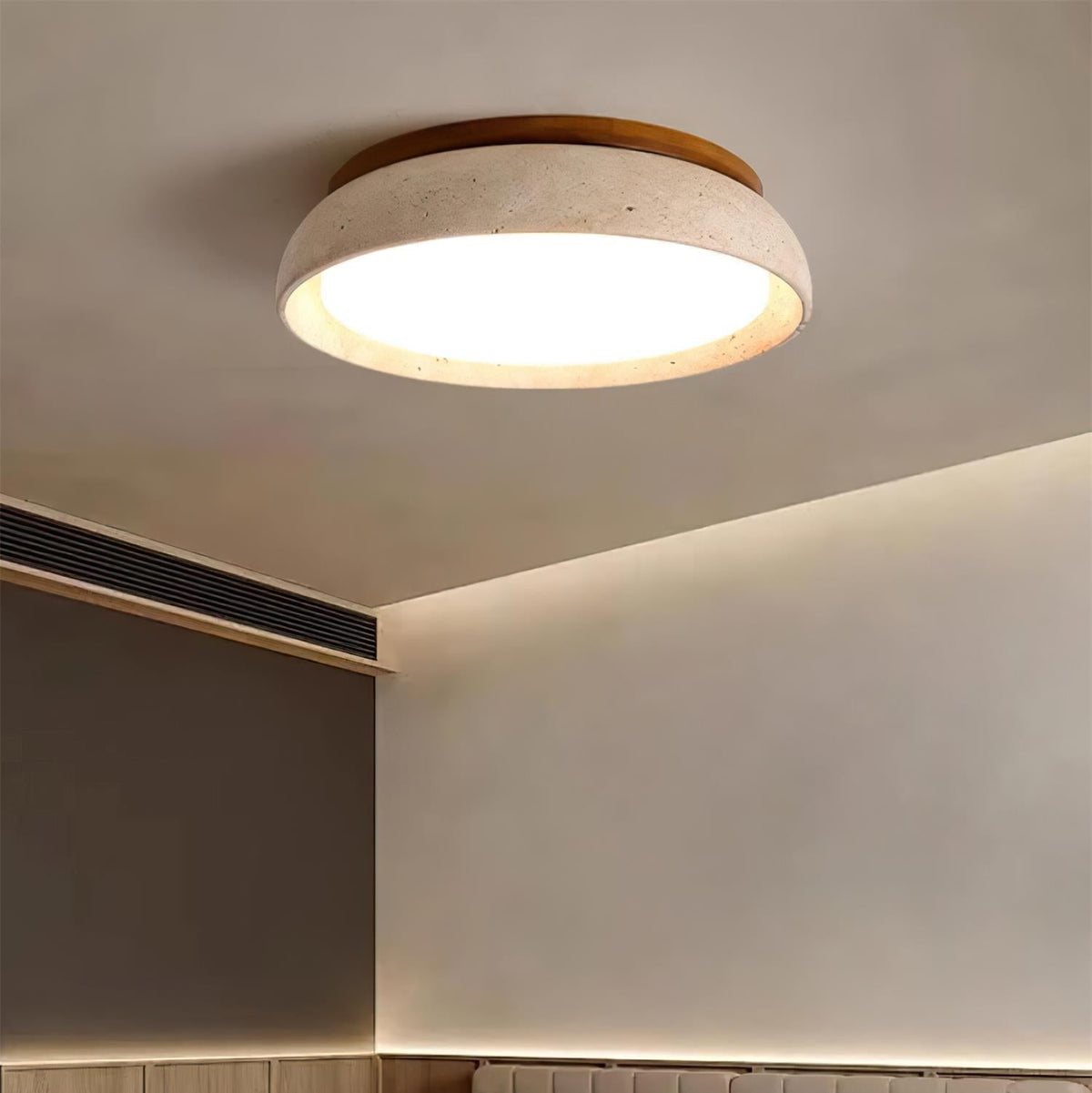 Plafond i travertin og træ - Lumzi