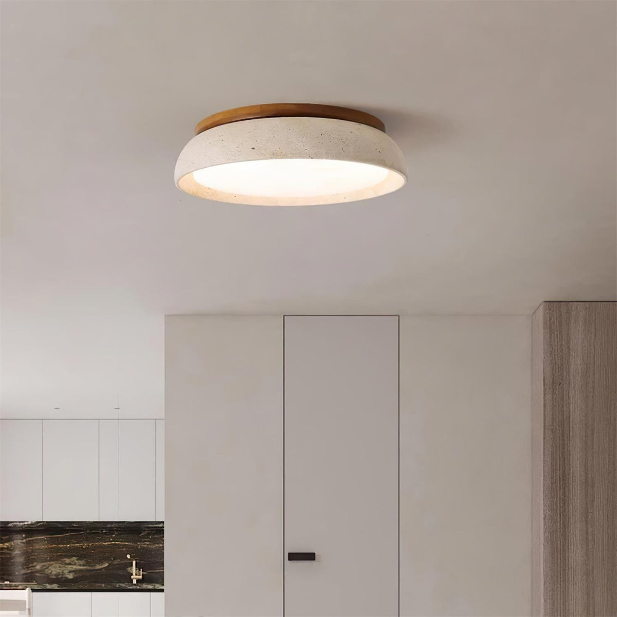 Plafond i travertin og træ - Lumzi