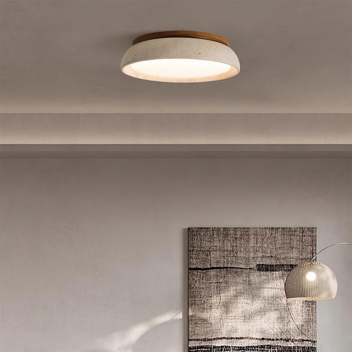 Plafond i travertin og træ - Lumzi