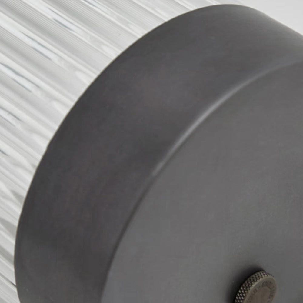 Udendørs væglampe i riflet glas, halvcylinder - Lumzi
