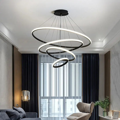 Designer LED-pendellampe med tredimensionelle ringe