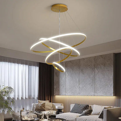 Designer LED-pendellampe med tredimensionelle ringe