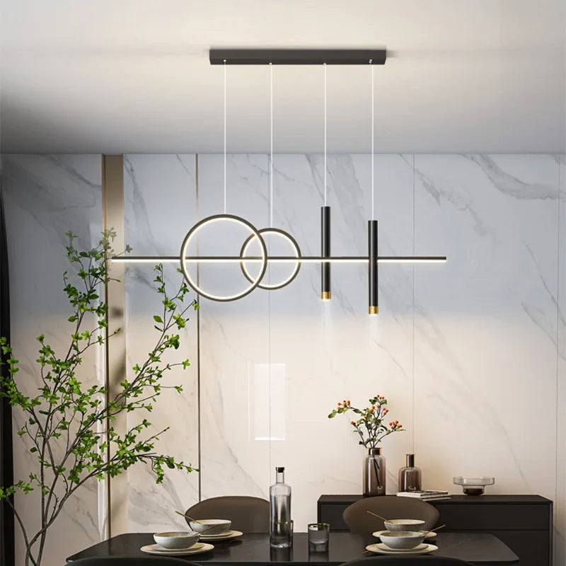 Geometrisk LED-pendellampe til spisebord