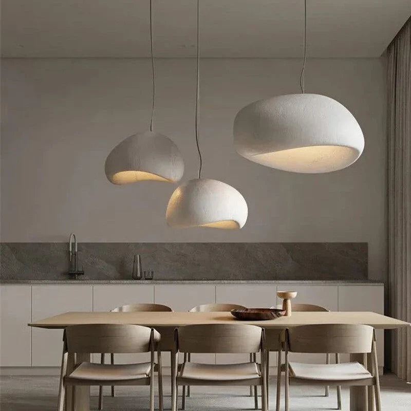 Wabi-sabi LED-pendellampe med organisk form