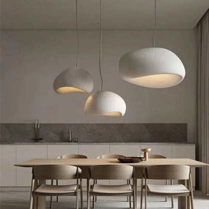 Wabi-sabi LED-pendellampe med organisk form