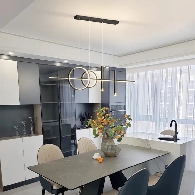 Geometrisk LED-pendellampe til spisebord