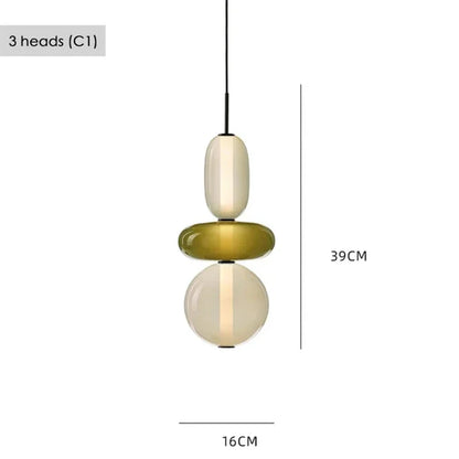 Farverig LED-pendellampe i glas